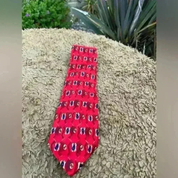 Robert Talbott for Nordstrom Silk Tie Red Dog Print | Men’s Neckwear USA Made - Picture 1 of 6